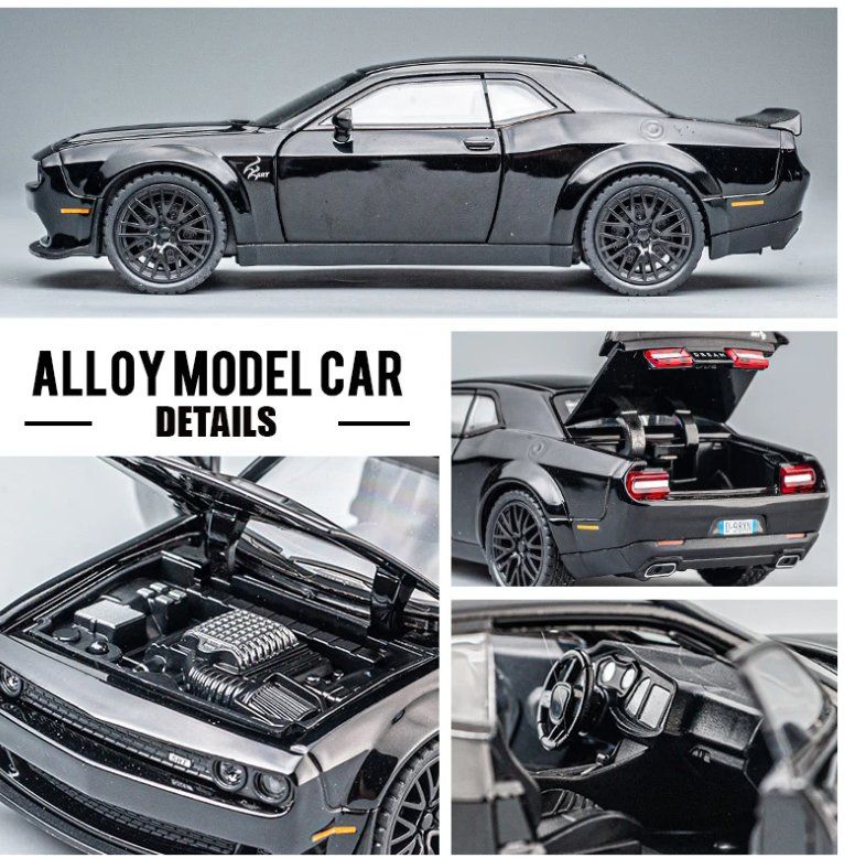 Dodge Modellini d'auto: Dodge Challenger 2015 Modellauto 1/32 (Rot) – Nuovo e nell'imballaggio originale da Ettingen venduto da SwissHellcat 2