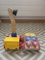 Holzspielzeug Kran mit Anhänger - magnetisch