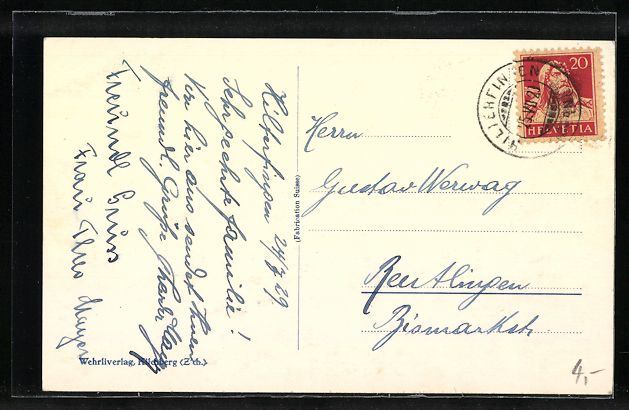 Cartoline postali: Hilterfingen am Thunersee, Ortsansicht m – Usato da Berlin venduto da bartko-reher 1