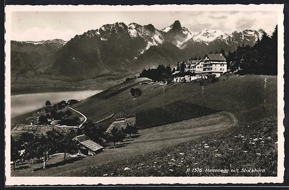 Cartoline postali: AK Haltenegg, Teilansicht mit Stockhorn – Usato da Berlin venduto da bartko-reher