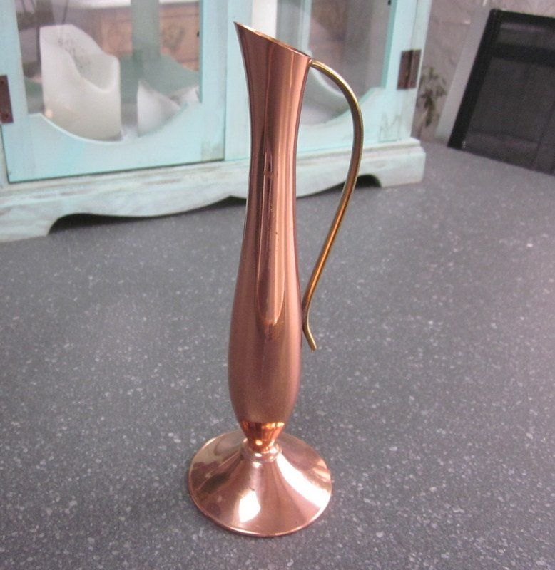 Vasen & Gefässe: Mid Century Kupfer Vase mit Messing-Henkel – Gebraucht aus Bischofszell von raika 6