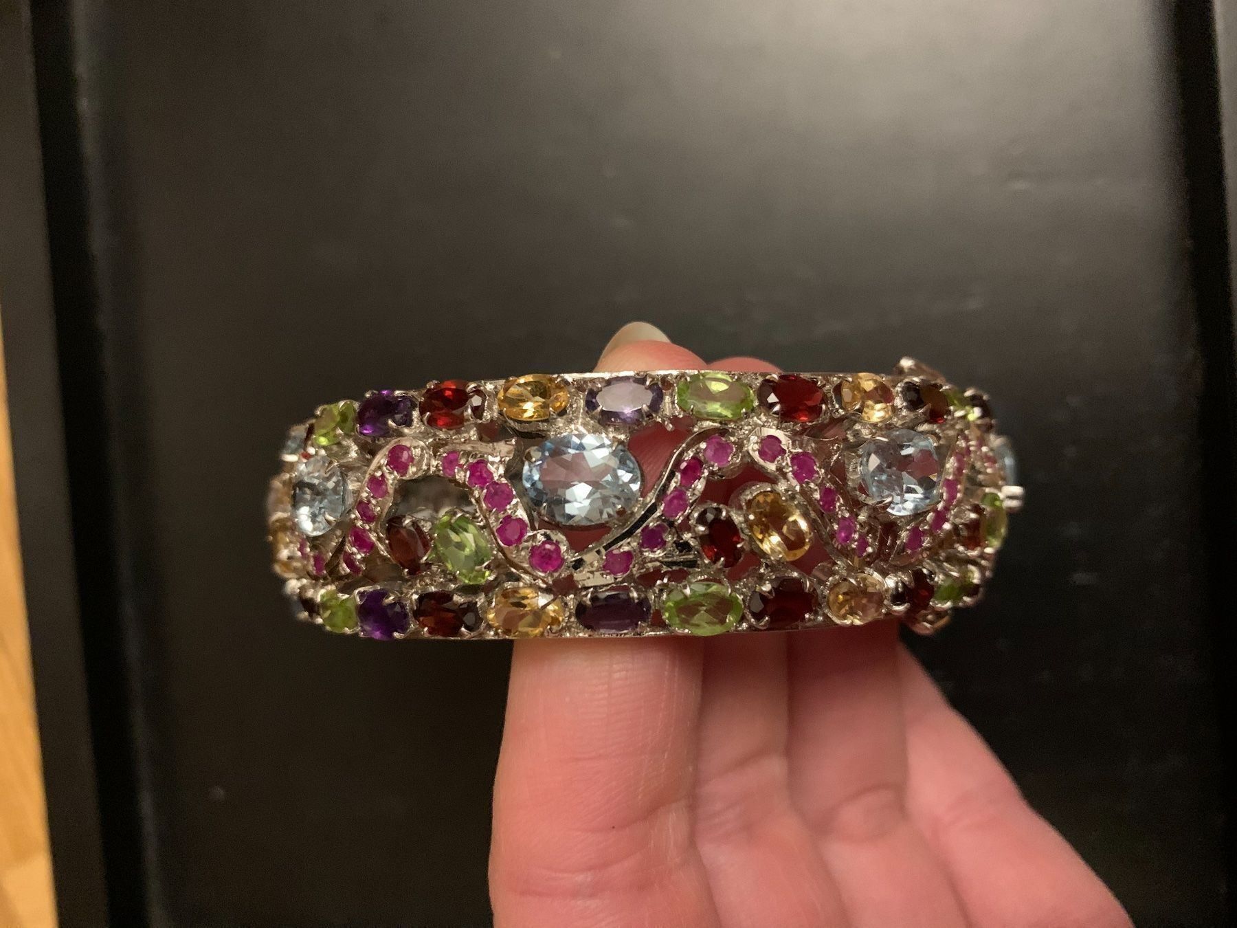Bracciali & Braccialetti: Multicolor Edelstein Silber Armreif – Nuovo (secondo la descrizione) da Birsfelden venduto da Exclusivity 3