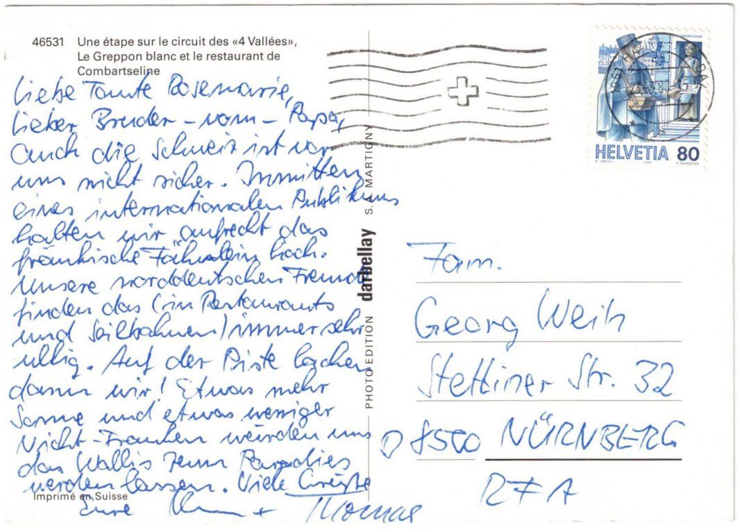 Cartoline postali: Verbier - 4 Bild AK 4 Vallées – Usato da Binningen venduto da Mountainrider 1