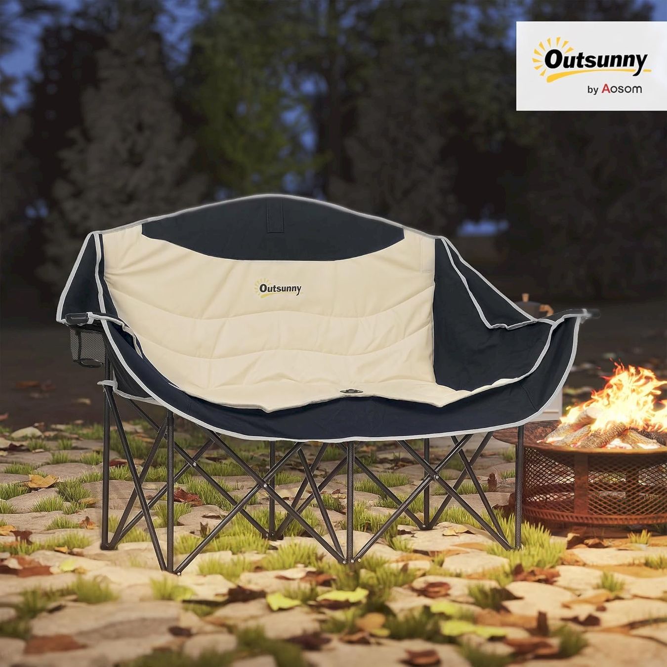 Mobili da campeggio: Outsunny Campingstuhl 2 Sitzer Khaki – Nuovo e nell'imballaggio originale da Bottighofen venduto da zaap 1