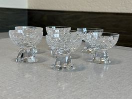 Set aus 7 Kristall Schnapsgläser