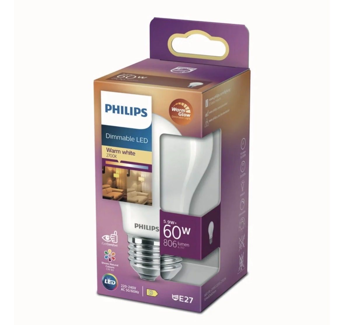 Philips Lampade: 2x Philips LED Glühbirne E27 Dimmbar Warm White 2100K – Nuovo (secondo la descrizione) da Horw venduto da Eomer