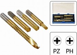 4 teil.Schraubenausdreher-Set + Fräser
