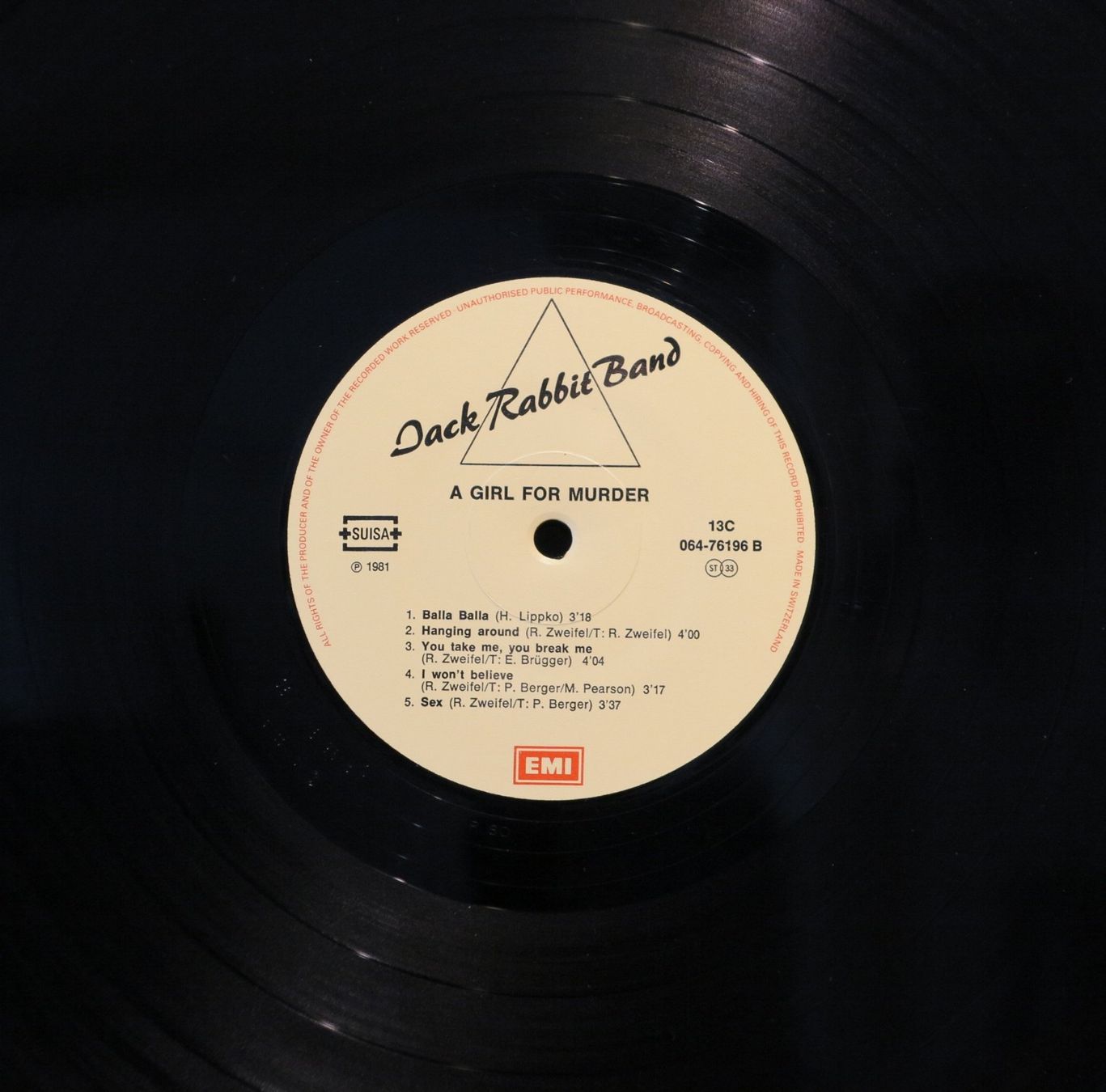 Dischi in vinile: Jack Rabbit Band - A Girl four Murder – Usato da Zürich venduto da Naim60 3