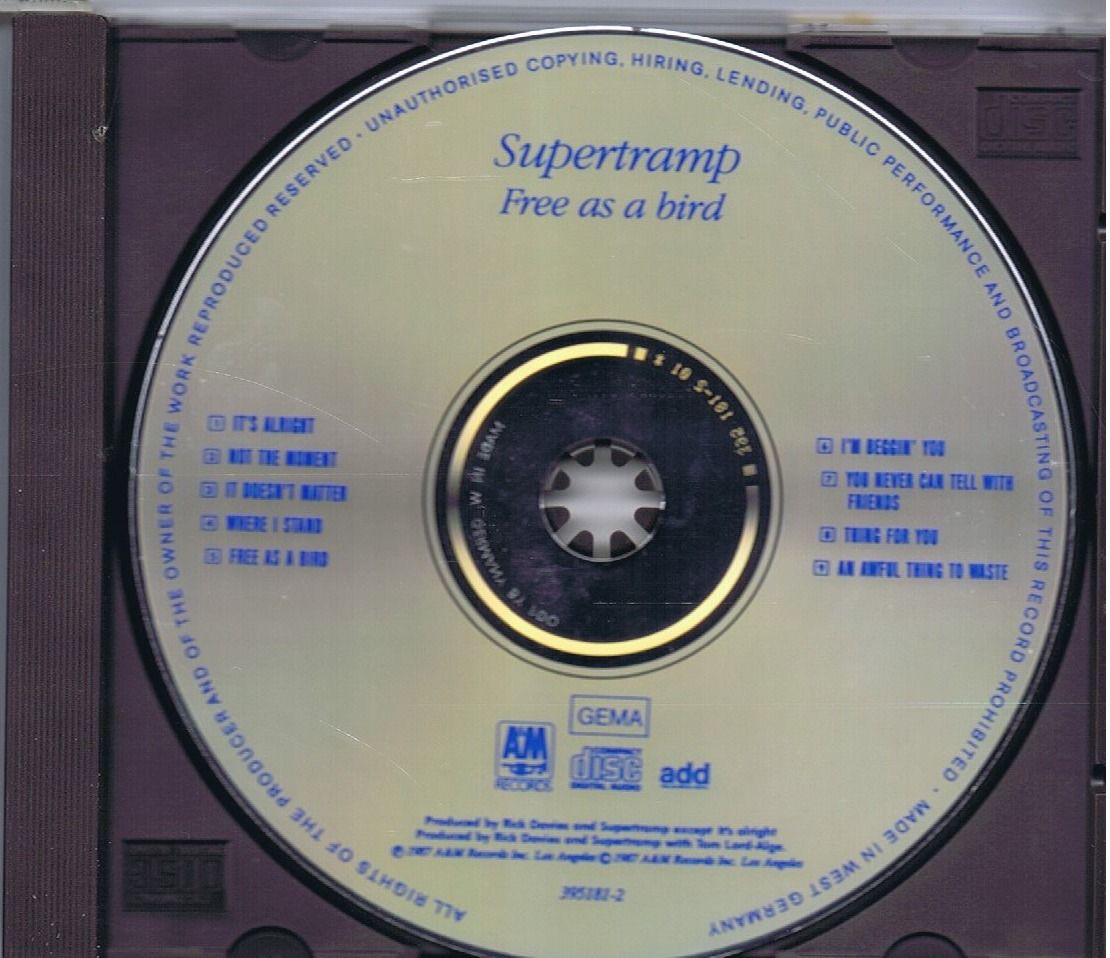 CDs: Supertramp – Free As A Bird – Gebraucht aus Unterengstringen von Lastchance 2