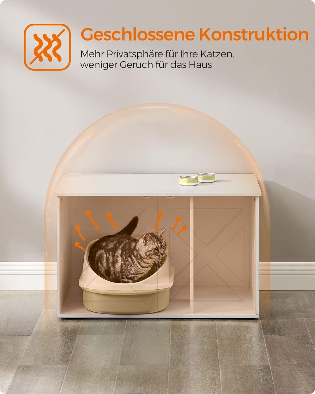 Liege- & Schlafplätze: Feandrea Katzenhaus mit Türen Weiss – Neu und originalverpackt aus Bottighofen von zaap 3