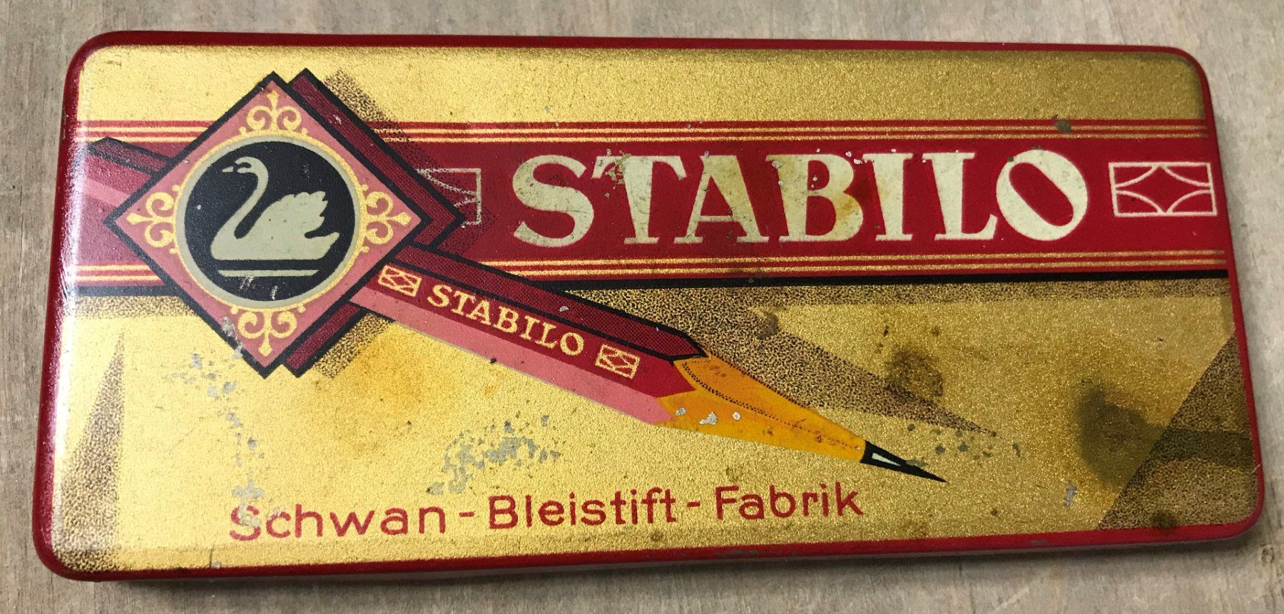 Barattoli: Antike, kleine Blechdose STABILO Schwan Bleistift Fabrik – Usato da Rothrist venduto da Luckywinner 4
