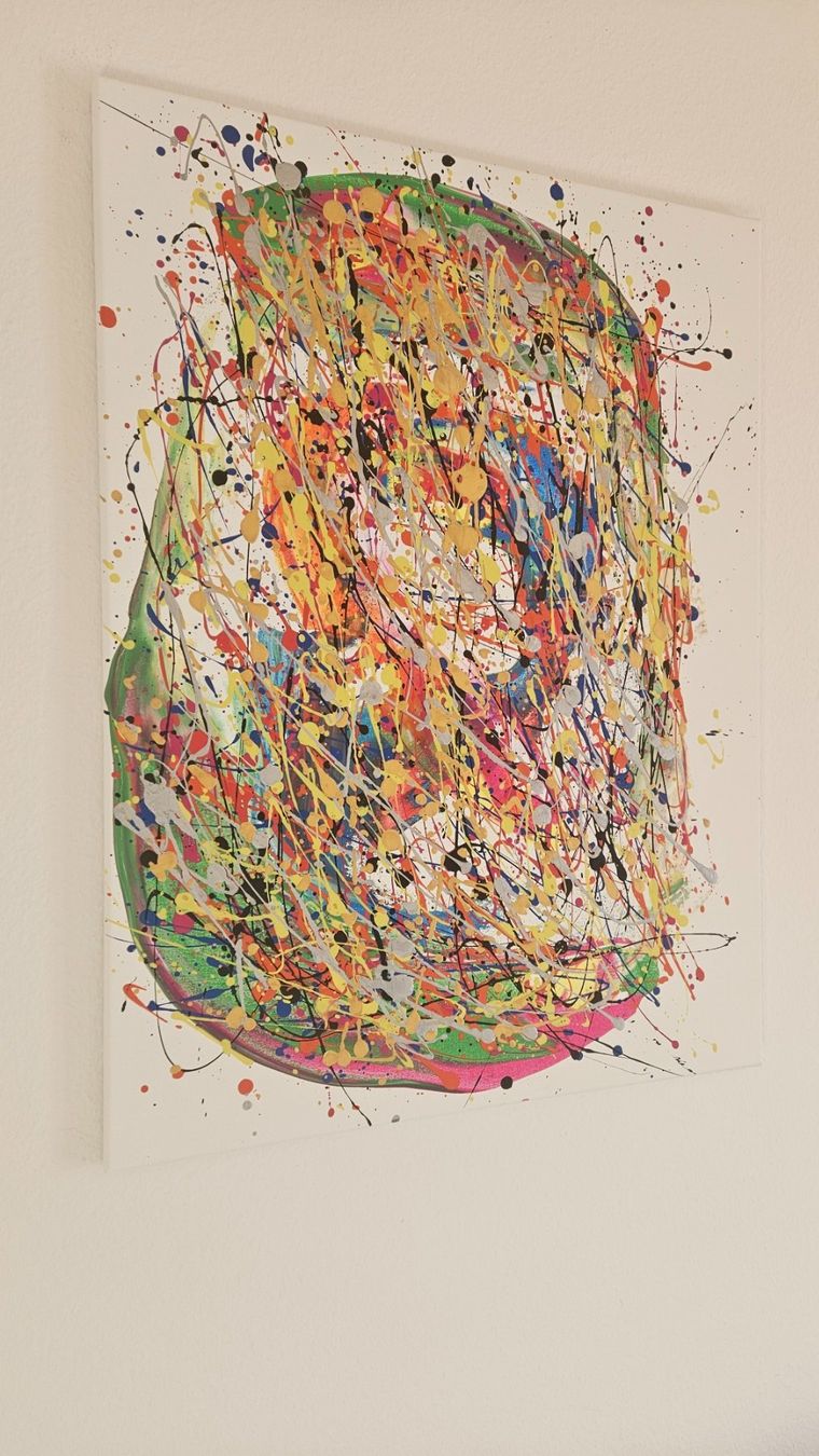 Gemälde: Tableau abstrait coloré, unique, parfait pour décorer! – Neu (gemäss Beschreibung) aus Le Locle von fab_c9hh 2