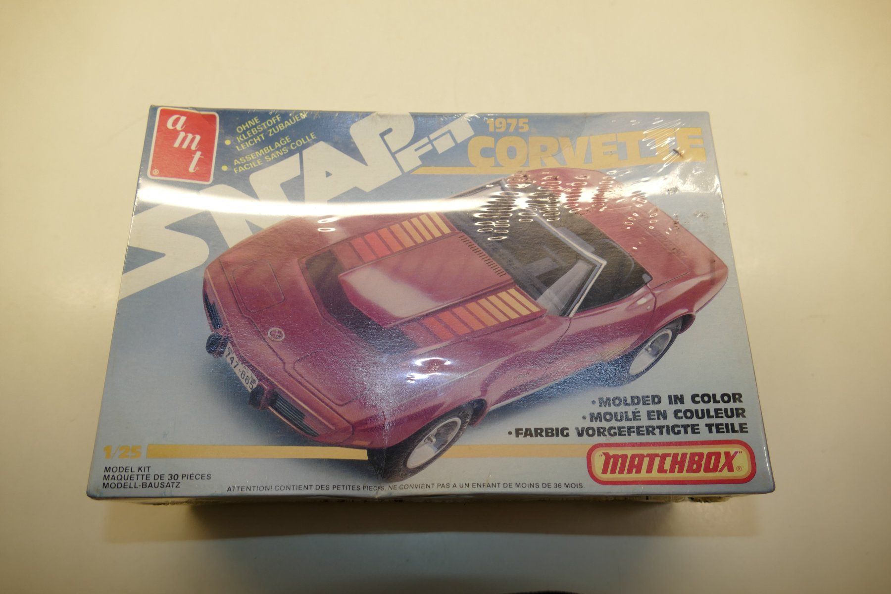 Matchbox Modellini d'auto: AMT/Matchbox 1:25: 1975 Corvette – Nuovo e nell'imballaggio originale da Niederhasli venduto da rail-duerst