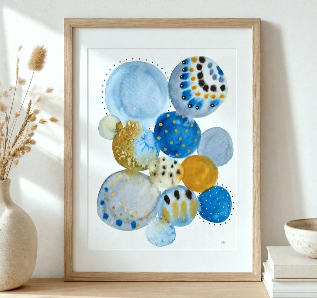 Foto & Immagini: Aquarell Print Abstrakt - A4 – Nuovo (secondo la descrizione) da Basel venduto da Kunterbunt12