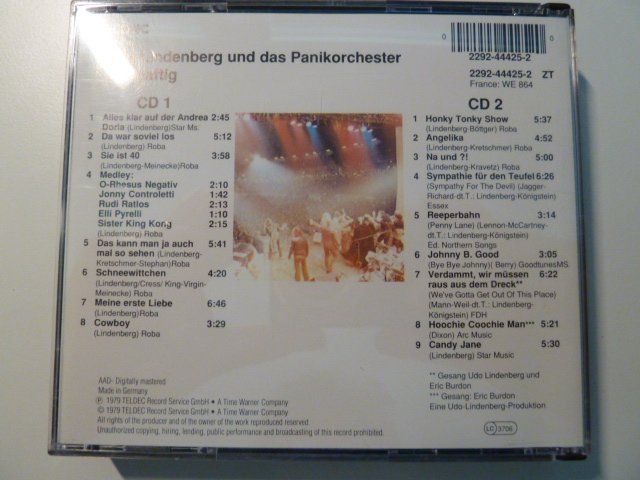 CDs: Udo Lindenberg - Livehaftig  (2 CD's) – Gebraucht aus Au ZH von sikoku 3