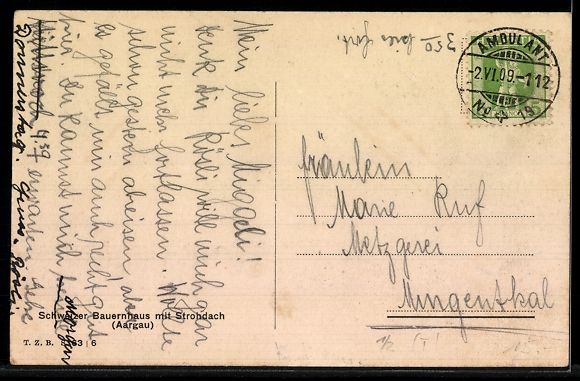 Cartes postales: AK Aargau, Schweizer Bauernhaus mit Strohdach – D'occasion à Berlin par bartko-reher 1