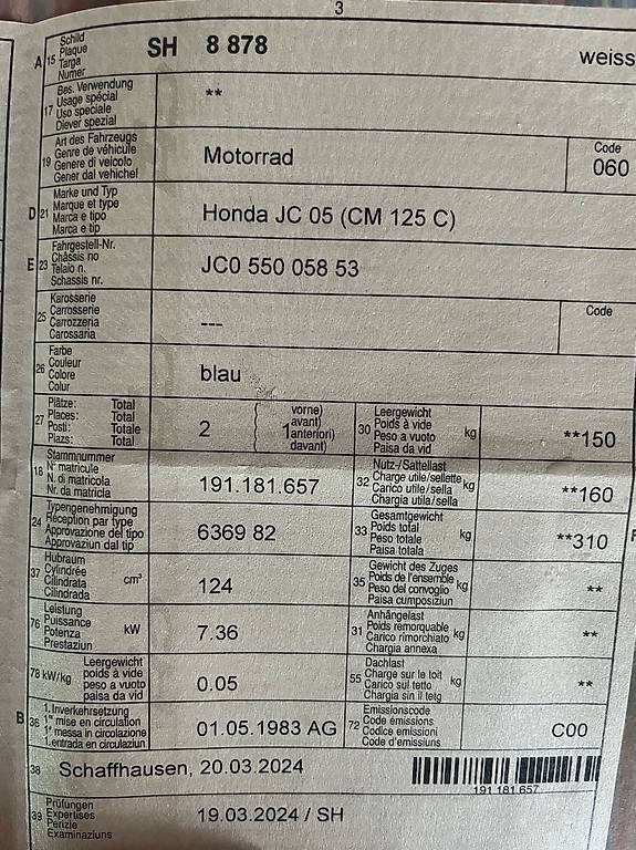 Honda Chopper: Honda JC 05 (125ccm) – Usato da Hallau venduto da mil_9v5f 2