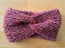 Schönes handgestricktes Stirnband mit Merinowolle