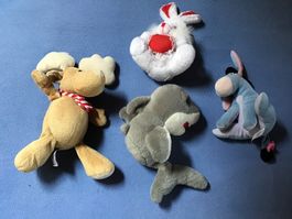Kuscheltier-Sammlung: Elch, Hai, Esel & Hase, Top Zustand