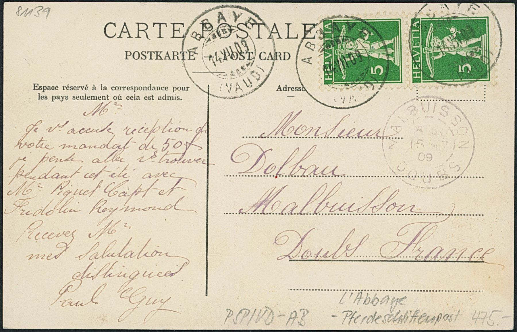 Cartoline postali: VD L'Abbaye - Postkutsche - Pferdeschlittenpost – Nuovo (secondo la descrizione) da Schindellegi venduto da masutka7 1