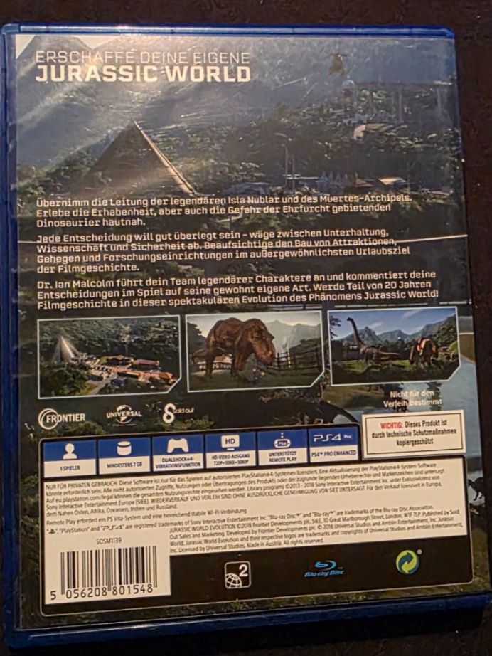 Giochi: Jurassic World Evolution PS4 - Top Zustand, ab 12 – Usato da Niederbipp venduto da Tamara15101995 1