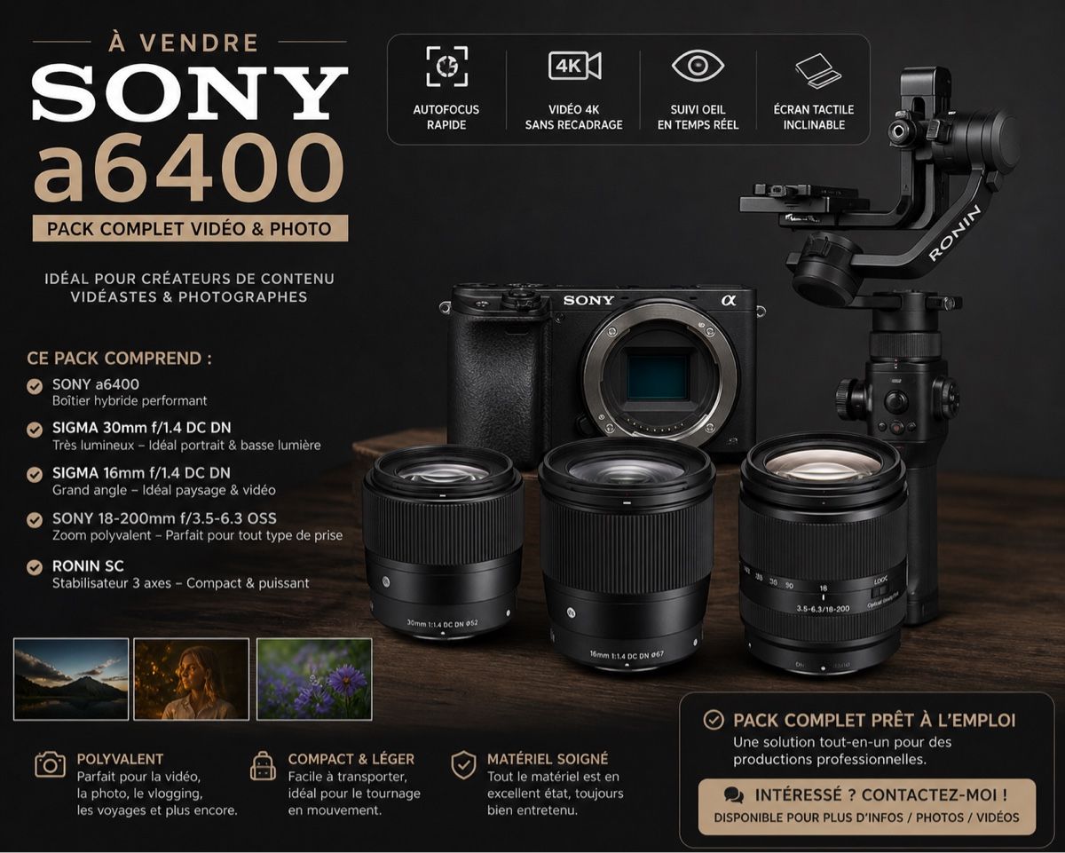 Sony Fotocamera: Sony a6400 + objectifs Sigma + DJI Ronin SC – Usato da Morges venduto da kai_lth5 3