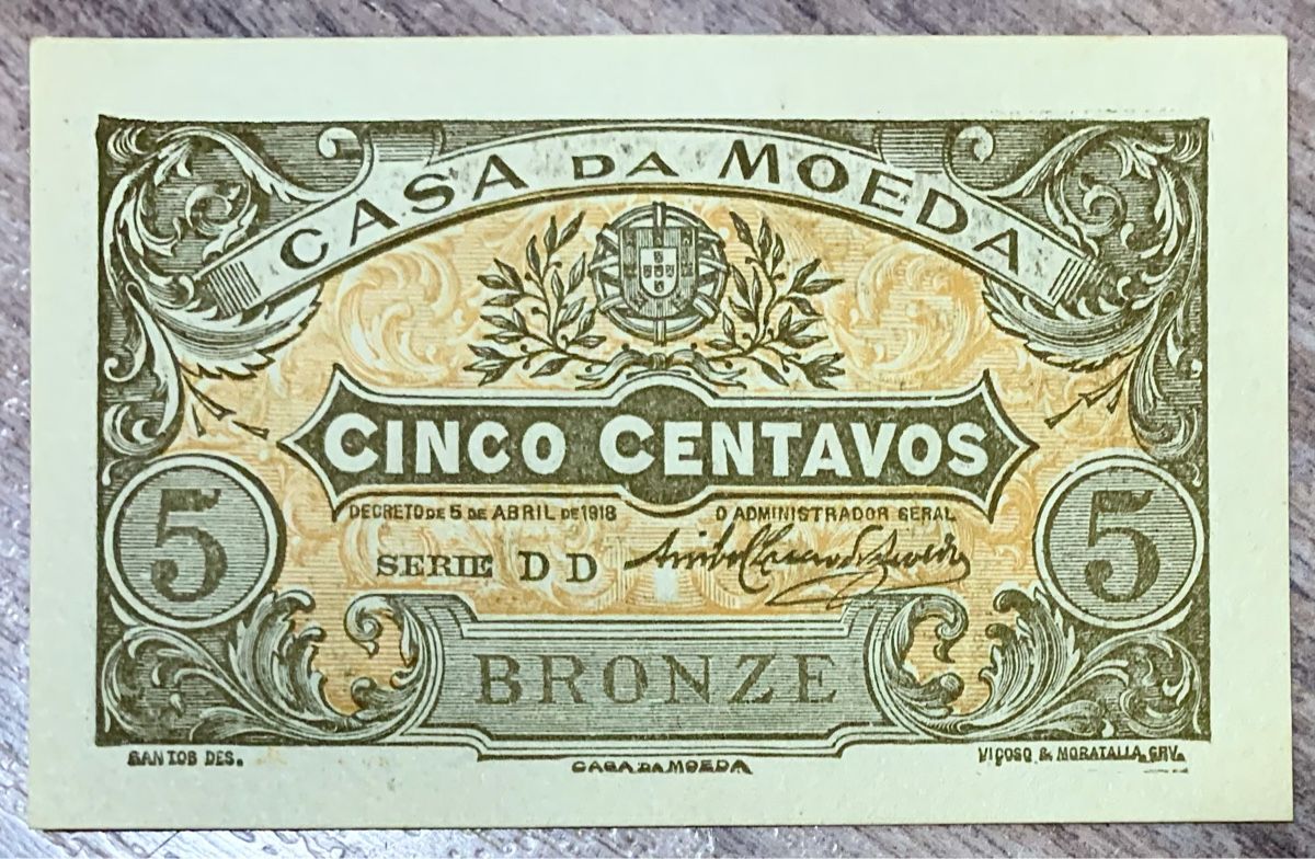 Banknoten: 5 Centavos Portugal 1918!!! UNC!!! – Neu (gemäss Beschreibung) aus Oberentfelden von NunoLouro