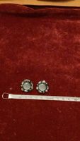 Vintage Ohrclips rund grau mit Schmucksteinen gebraucht