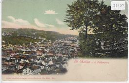 St. Gallen von der Falkenburg - Litho