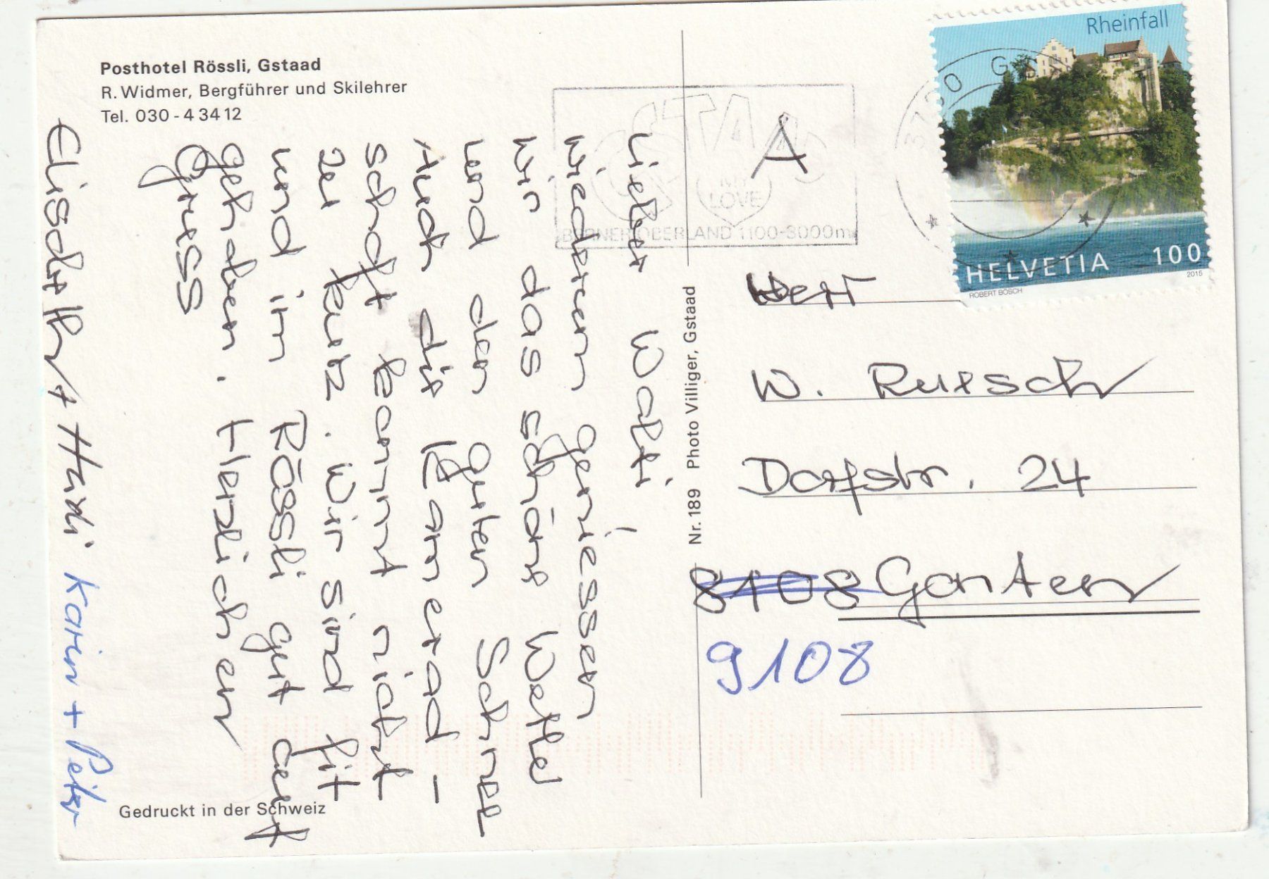 Cartoline postali: Posthotel Rössli bei Gsaad – Usato da Lumbrein venduto da made02 1