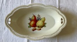 Elegante piatto decorativo vintage con pere dipinte a mano