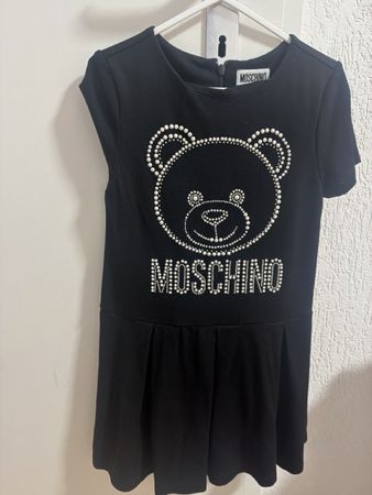 Moschino Kleid schwarz mit Teddy Motiv Grösse 116 cm