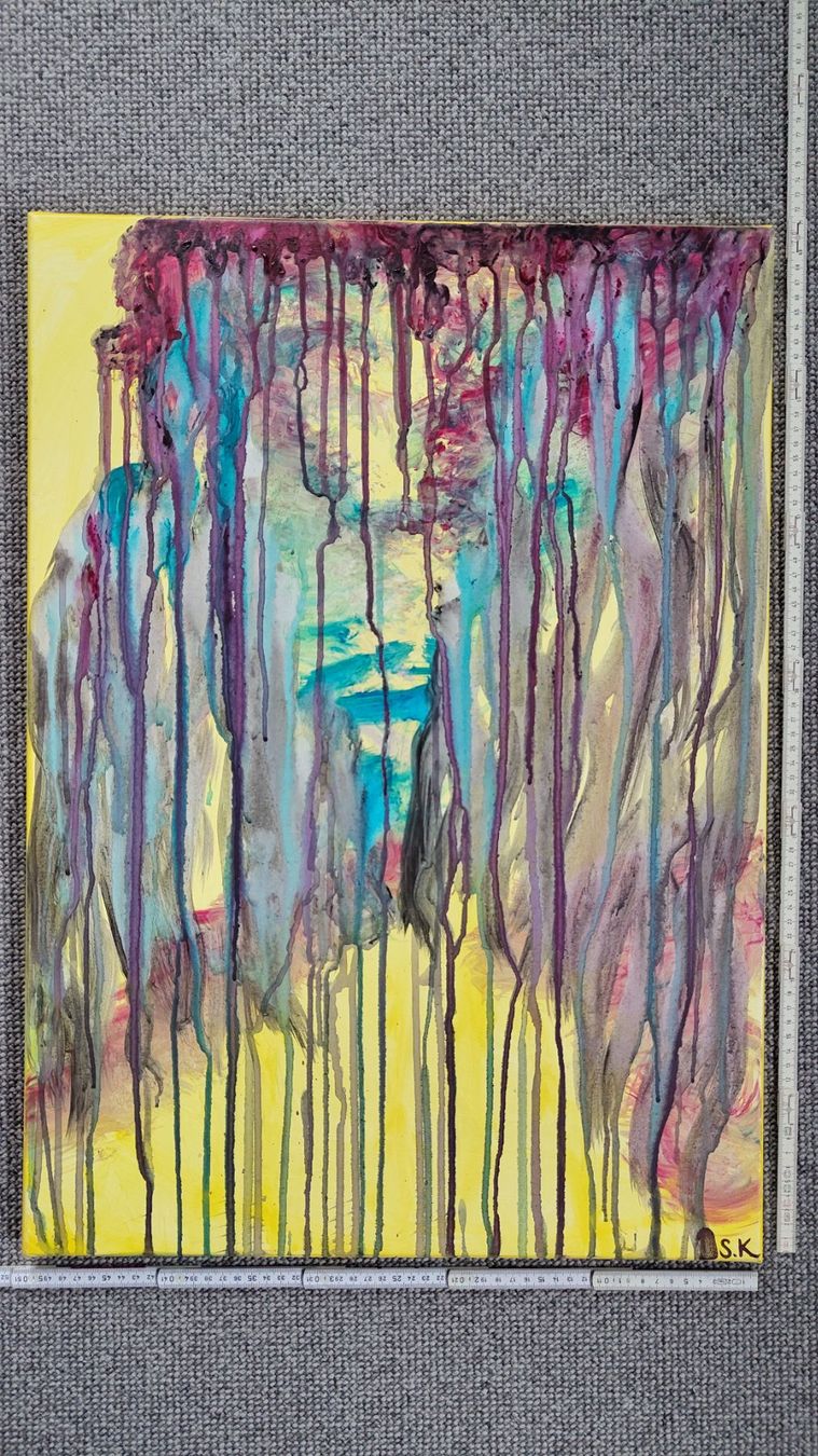 Dipinti: Abstraktes Acrylbild, handgemalt 50x70cm – Usato da Ballwil venduto da bom_ar