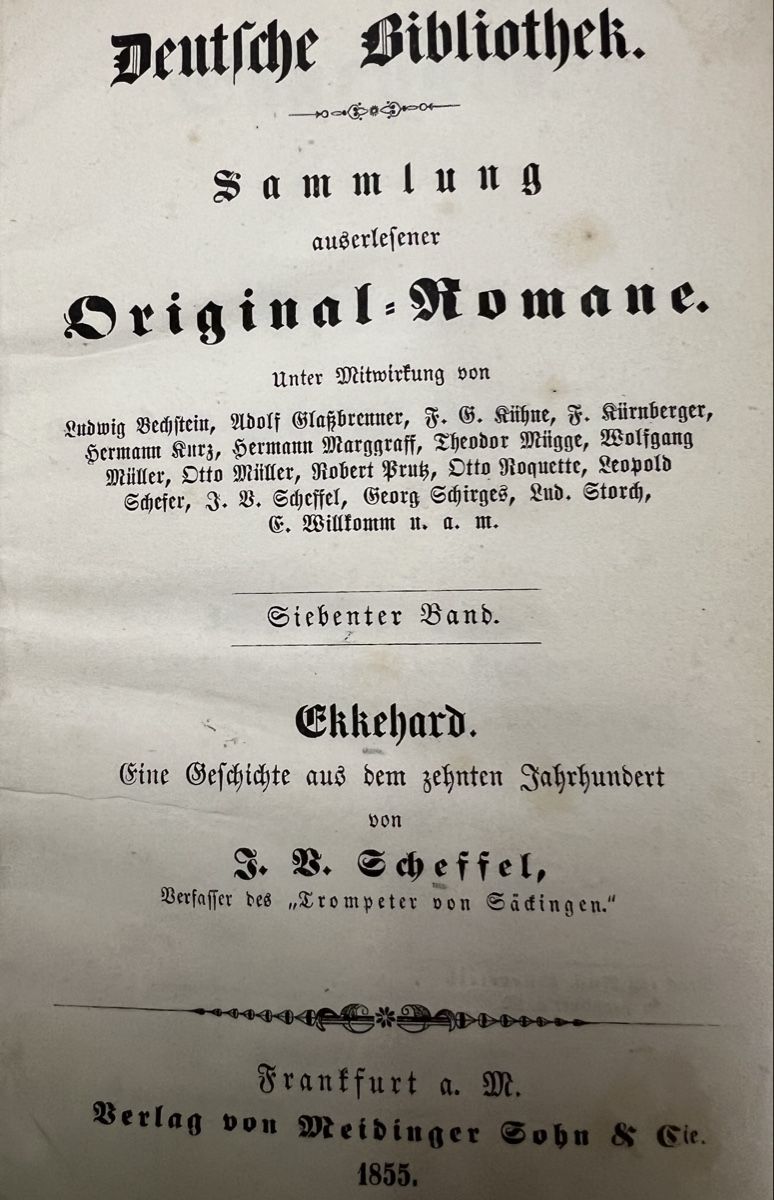 SELTENE ERSTAUSGABE 1855 JOSEPH VICTOR VON SCHEFFEL EKKEHARD (Neu ...