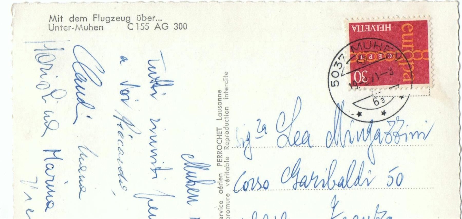 Cartoline postali: Mit dem Flugzeug über UNTER-MUHEN – Usato da Jona venduto da philajona 1