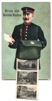 Leporello-AK Baden-Baden, Briefträger, 