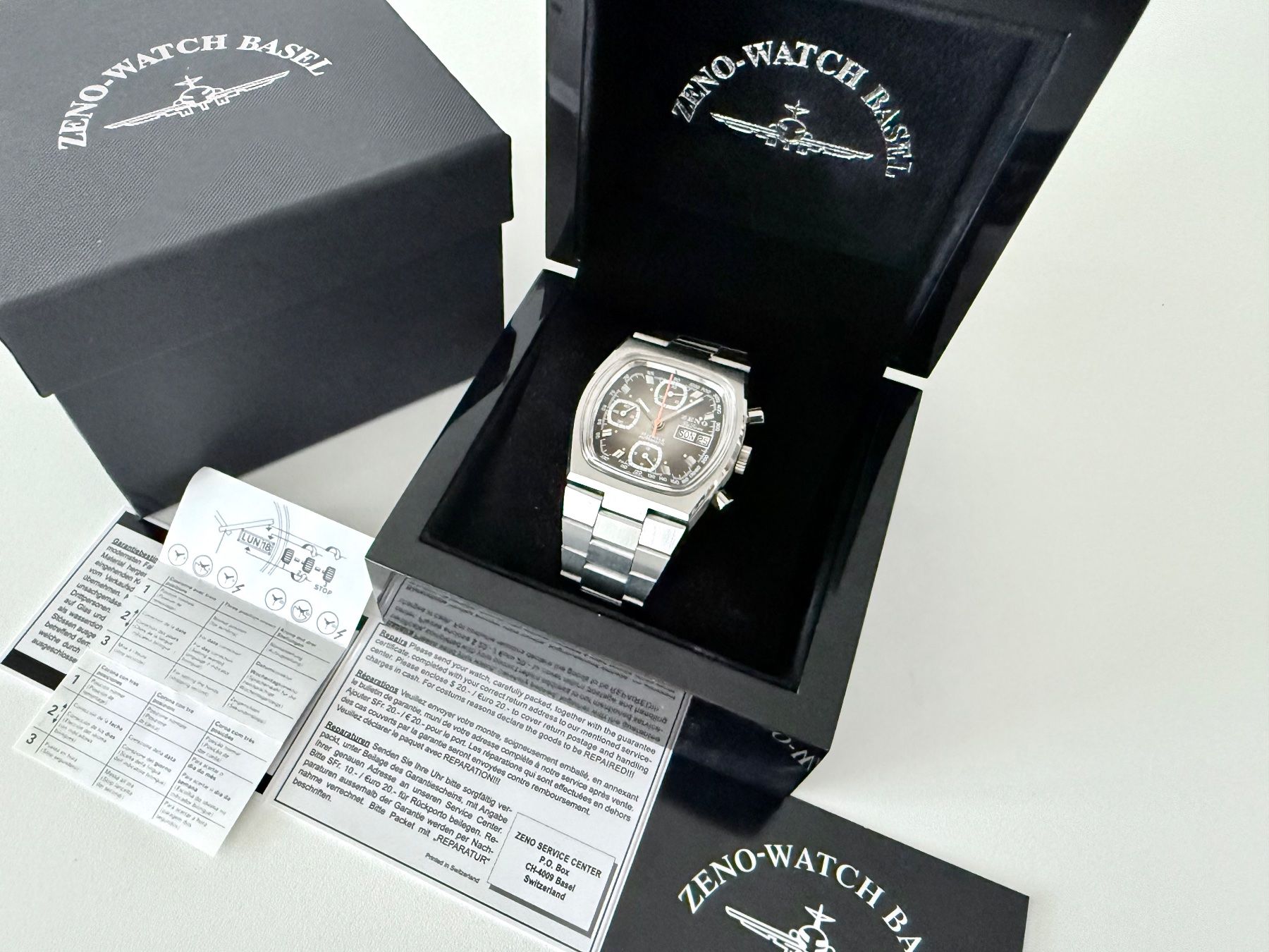 Zeno Orologi: ZENO SQ De Luxe Automatic Day-Date Chronograph, Valjoux 7750 – Nuovo e nell'imballaggio originale da Le Mont-sur-Lausanne venduto da LycaGallery 9