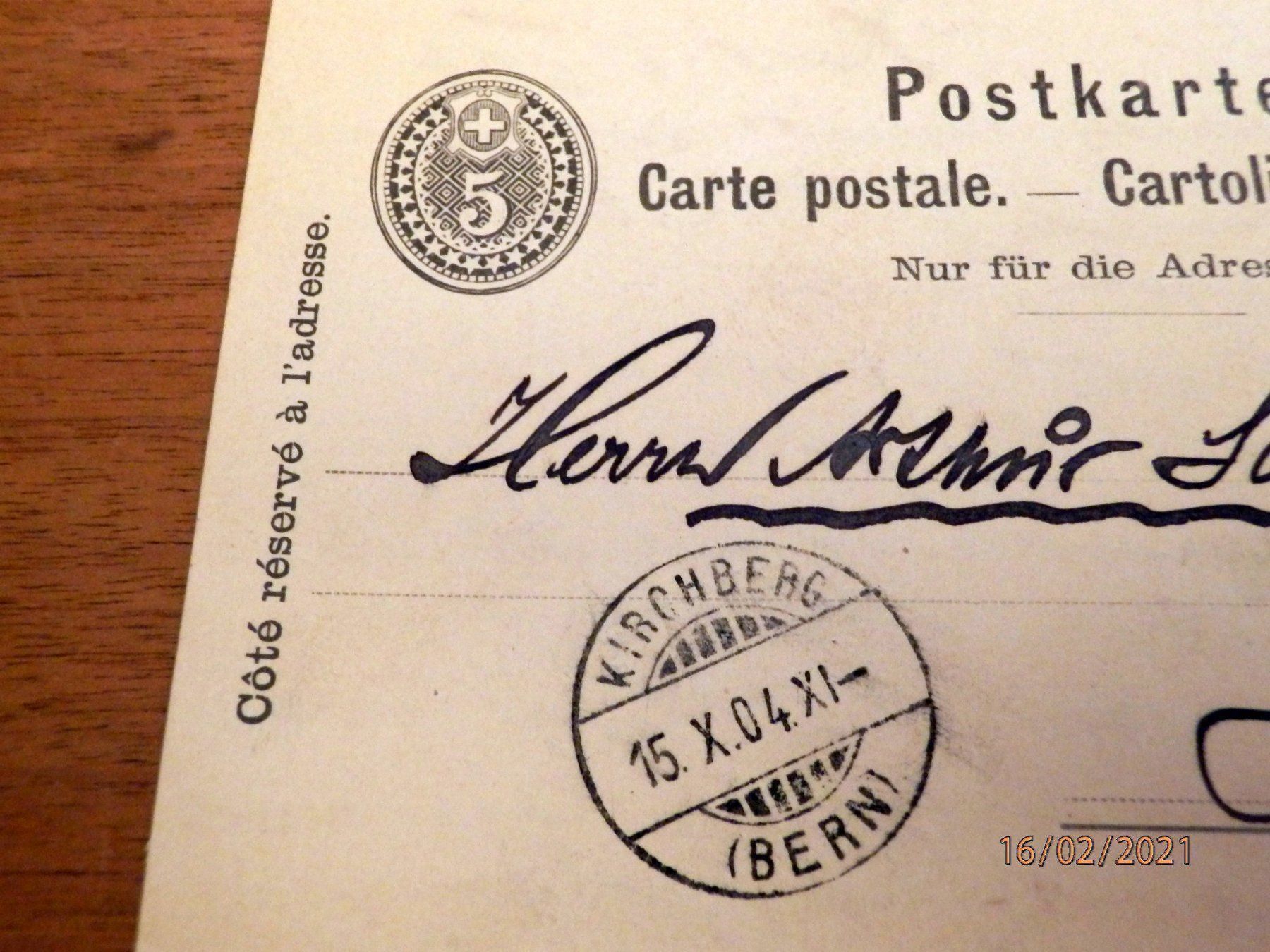 Alle Briefmarken: Postkarte von Bern nach Kirchberg – Gebraucht aus Ueberstorf von dinbau 2