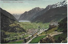 Berninabahn Blick auf Poschiavo