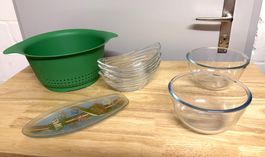 Aptropfsieb, Dessert - Glasschalen 5 Stück,1 x Schale klein