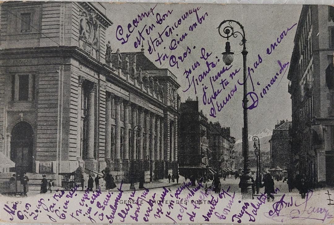 Cartoline postali: GENÈVE - Hôtel des Postes - 1904 – Usato da Delémont venduto da Domdom1