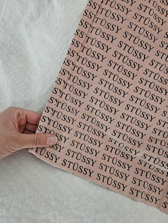 STÜSSY Rock aus feinem rosa Cord Gr. M | Allover Logo neu
