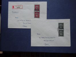 1945 W19-W20 auf 2 FDC - schöner Erhaltung