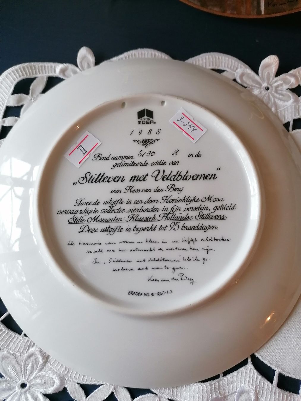 Assiettes: Teller-Set "Stilleben mit Feldblumen" von Rees van den Berg – D'occasion à Aegerten par Jos_zem 4