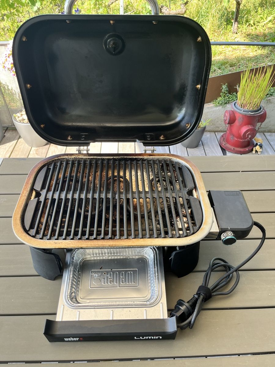 Weber Griglie: Weber Lumin Compact Elektrogrill mit Zubehör – Usato da ligerz venduto da Seebutz 2