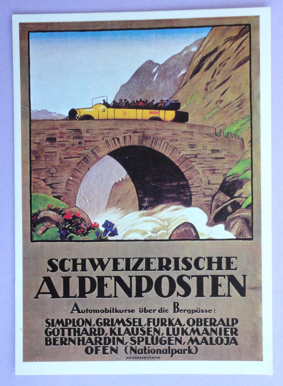Cartoline postali: Plakat Schweizerische Alpenposten – Usato da Fétigny venduto da Billy2miny