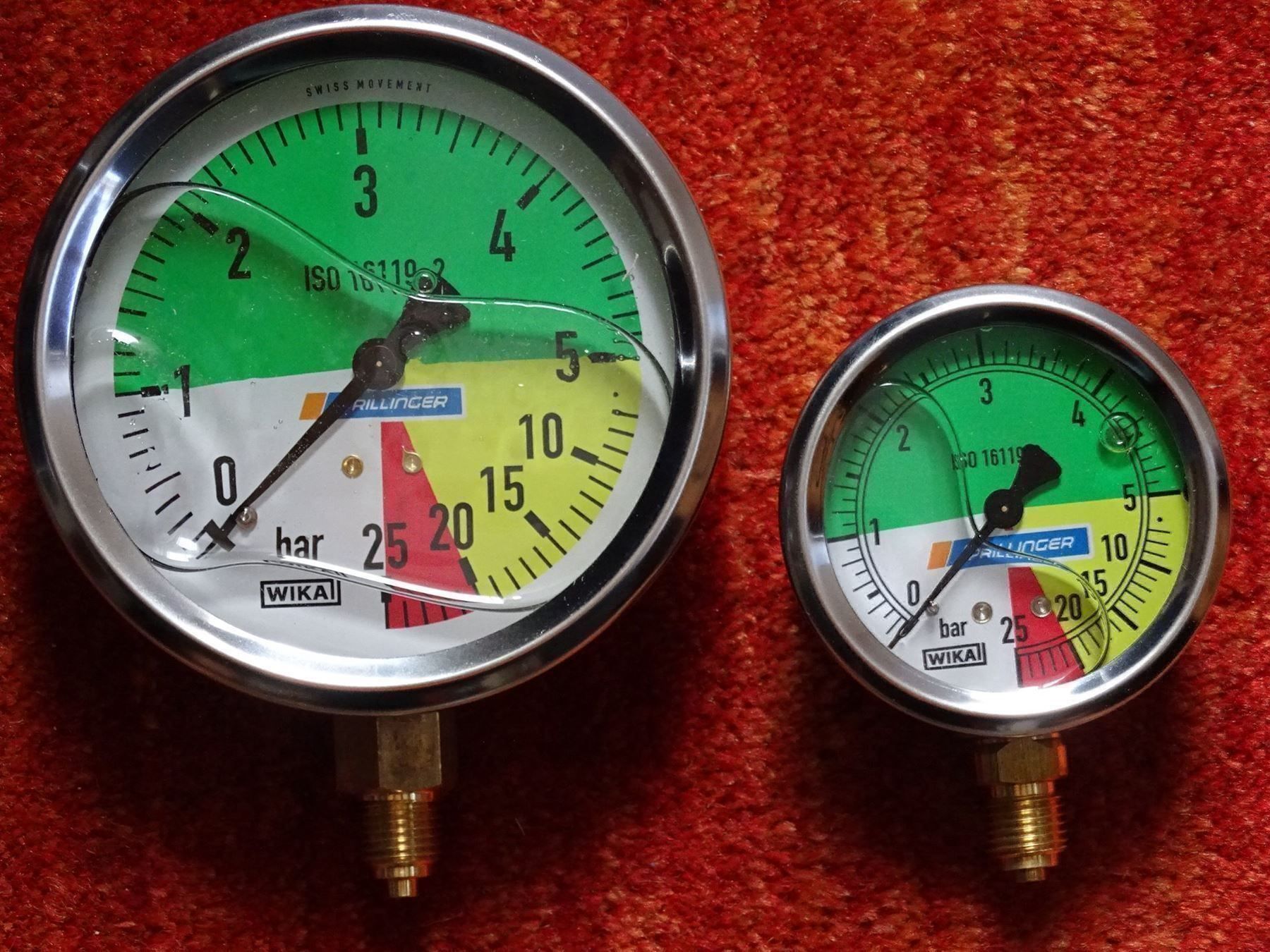 Tecnologia medica: Manometer  0 - 5 - 25 Bar Extra-Gross 100 mm – Nuovo e nell'imballaggio originale da Büren/ So venduto da u.limacher 2