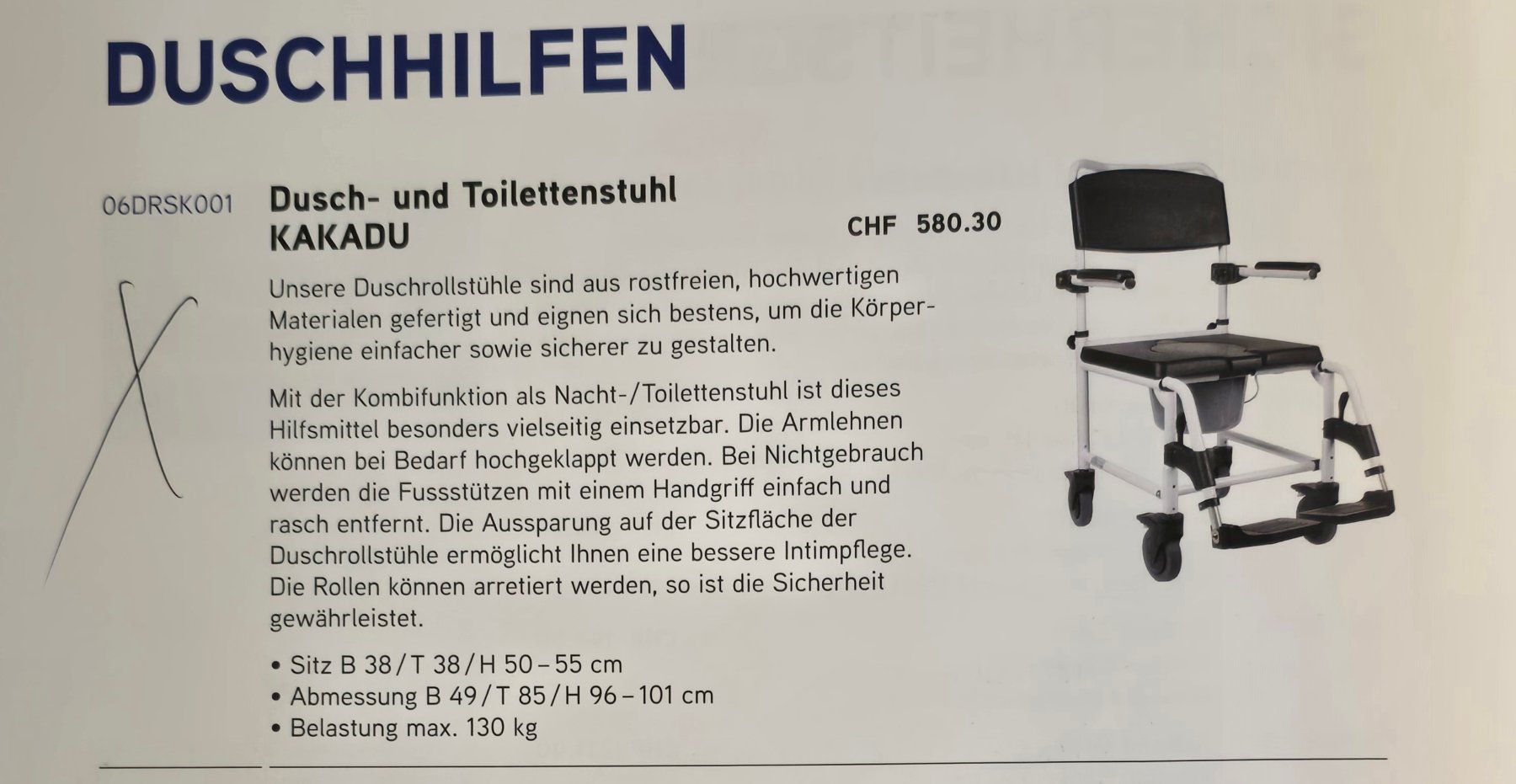 Attrezzature mediche: Dusch- und Toilettenstuhl – Usato da Euthal venduto da Ranke 5