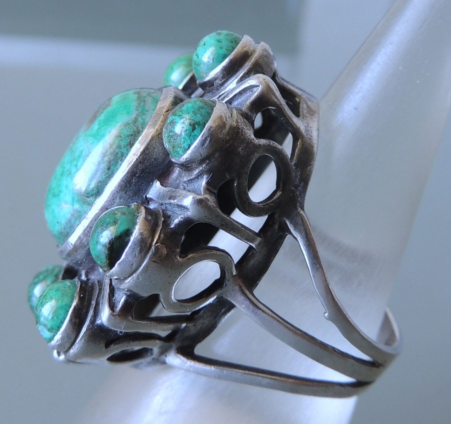 Ringe: Silber 925 Malachit Türkis Fingerring Gr. 56 – Gebraucht aus Waldenburg von schaller707 2