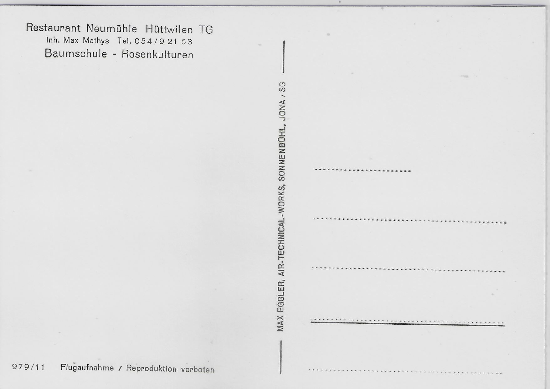 Cartoline postali: Flugaufnahme Restaurant Neumühlen – Antico da Ettingen venduto da Kartenplanet 1